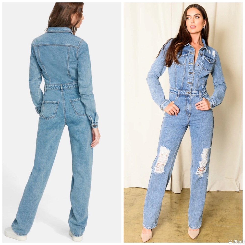 Distressed jumpsuit